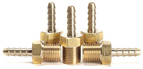 Sin Marca 1/8 Macho BSPP x 1/8(3mm) Latón de conector de manguera de lengüeta de combustible, gas, agua (5 piezas)