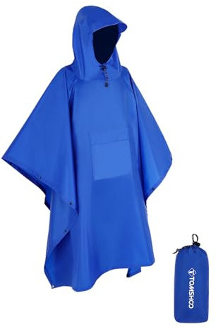 TOMSHOO Unisex Veste de Pluie Poncho, blau, One Size