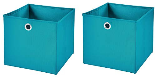 Stick&Shine 2x Aufbewahrungs Korb Türkis Faltbox 33 x 33 x 33 cm Regalkorb faltbar