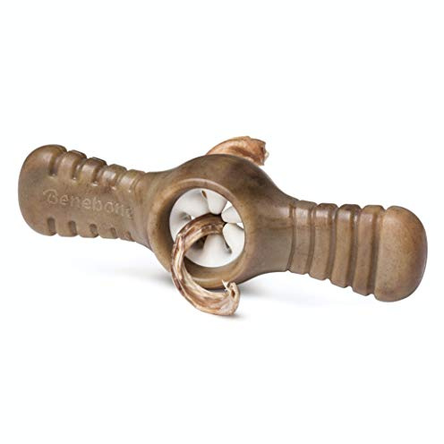 Benebone Durable Interactive Pawplexer Dog Chew Toy Medium for Aggressive Chewers, Real Bacon, Medium