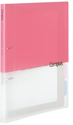 Kokuyo Campus Ringbuch mit 2 Ringen, A4, 2 Löcher, bis zu 100 Blatt, Rosa, Japan Import (RU-PP158P)
