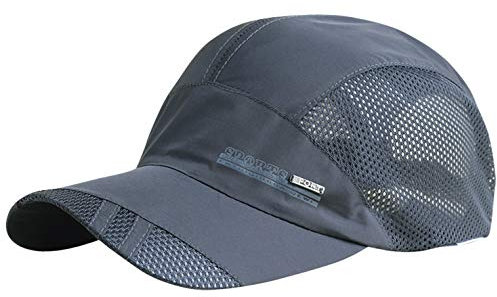AIEOE - Schildmütze Herren Kappe Sommer Basecap Damen für Tennis Fußball Golf Schildmütze Herren Sonnenkappe Anti-UV mit Visier Baseballmütze UV-Schutz Baseball Kappe Cap für Strand Sportarten - Grau