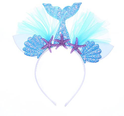 thematys Meerjungfrau mermaid Haarschmuck | Haarreif | Haarreifen | Haarband | Mädchen | Kinder | Erwachsene | Accessoire | Fasching | Karneval | Cosplay | Kinder-Geburtstag | Kostüm (Style001)