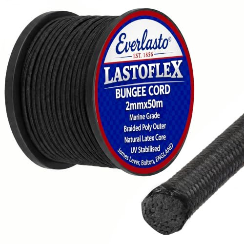 Everlasto 2MM LASTOFLEX Bungee-Seil, schwarz, Siehe Beschreibung, 29 x 20 x 2 cm