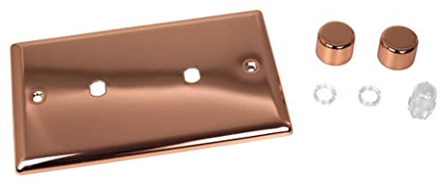 Varilight 2-Gang Matrix Kit for Rotary Dimmers (Twin Plate) Polished Copper