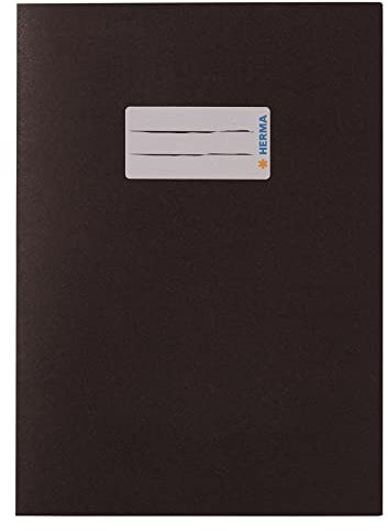 HERMA 7089 Heftumschlag A5 Papier Braun, Hefthülle mit Beschriftungsfeld aus extrem kräftigen Papier & satten Farben, Heftschoner für Schulhefte, farbig