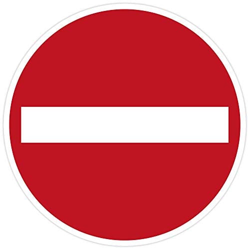 Fußbodenaufkleber - Bodenmakierung (300x300 mm Rund) (Durchgang verboten) / Kennzeichnung der Laufrichtung in Gängen/Sperrung von Bereichen/Ladengeschäft/Büro/Bank/Lebensmittelgeschäft