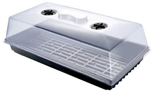 Yardwe Großer Anzuchtkasten mit bruchsicherem Deckel für Keimung und Wachstum, schwarz, 52,5 x 27 x 11,5 cm