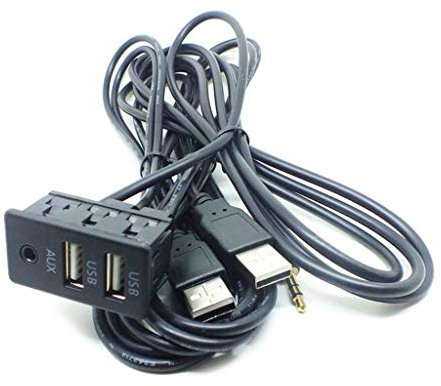 SUCHUANGUANG 1,5M Auto Dash Unterputz AUX USB Port Panel Dual USB Verlängerungskabel Adapter Verlängerungskabel Schwarz Kunststoff