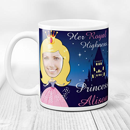 Thoughtful Gifts Personalised Princess Mug – Add Any Name & Photo – Custom “Her Royal Highness” Coffee Cup Gift for Girls & Women, Birthday, Christmas