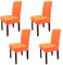 Leeyunbee Esszimmer Stuhlhussen 4er set, Abnehmbare Waschbar Elastische Moderne Beschützer Stuhlbezug, Dehnbare Stuhlhussen Für Hochzeit Partys Bankett Haus Esszimmer, Hotel, Restaurant Dekor (Orange)