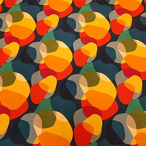 Stoff Meterware Baumwolle bunt Sixties Kleckse retro 60er Jahre Hippie style Dekostoff Kissenstoff Vorhangstoff Kleiderstoff