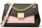 MICHAEL KORS Lita Medium Two-Tone Logo and Leather Crossbody Bag (Powder Blush/Brown)