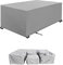 Gartenmöbel Abdeckung 200x100x75cm Silber grau Rechteckig Gartenmöbel Schwerlast 420D Oxford Schutzhülle Schnallen und Spannkordel für alle Jahreszeiten Wasserdicht nti-UV Schutzhülle