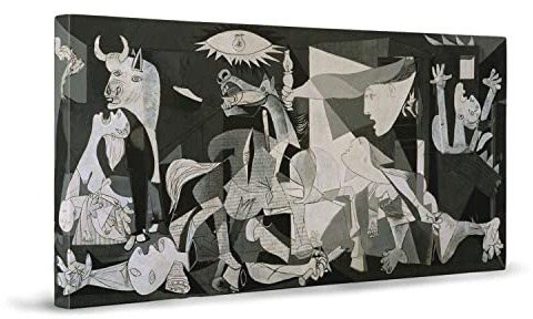ShopArt Fine Art Prints Quadro - Pablo Picasso, Guernica - Stampa su Tela - Riproduzione Artigianale Digitalizzata - Pronto da Appendere, 80x160 cm