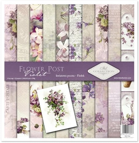 ITD Collection - Scrapbook Papier - Scrapbooking Set - Motivpapier zum Basteln - Dekorpapier 12x12 inches - 310 x 310 mm - 10 Blatt + 1 – Flower Post - SLS-044