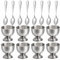 Elsjoy 8 Pack Egg Cup Holders with 8 Spoons, Stainless Steel Egg Cups Set for Soft & Hard Boiled Eggs, Kitchen Tools, Breakfast