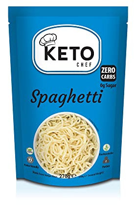 Keto Chef Pasta vegana sottile per spaghetti - Pasta Konjac istantanea paleo friendly, zero grassi, Shirataki, zucchero e carboidrati, dieta sana e senza calorie, pronta da mangiare (270 g)