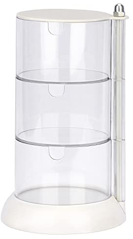 JessLab 3 Layer Clear Jewelry Organizer, 360° Rotatable Acrylic Hair Accessory Organizer, Hair Clip, Hair Tie, Earring Organizer Storage for Bathroom Vanity Countertop