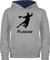 Pullover Kinder Hoodie Jungen Mädchen - Geschenke Handball - Handballer Silhouette mit Name - 152 (12/13 Jahre) - Grau meliert/Navy Blau - zubehör personalisiertes Pulli Baumwolle Junge Jungs