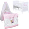 Baby Delux Babybett Komplett Set Kinderbett umbaubar zum Juniorbett weiß 140x70 Princess Bettwäsche mehrteilig (Schaukelfreunde)
