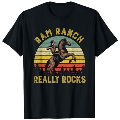 Ram Ranch Really Rocks Vintage Western Cowboy Country Lovers T-Shirt