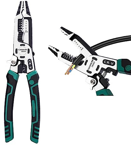 groword 10-in-1 Wire Stripper Tool,Wire Strippers,Cable Cutters,CR-V Multifunctional Plier with Wire Stripper Crimper Side Cutter, Shearing,Screw Gripping Pliers for Electric Cable