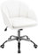 Yaheetech Silla de Oficina Silla de Ruedas Silla Altura Ajusteble MAX Carga 136 KG Silla de Despacho Estudio Blanco Silla Piel Sintética