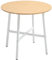 HOMCOM Mesa de Comedor Redonda para 4 Personas Mesa de Cocina Moderna con Patas de Acero para Salón Oficina Ø80x76 cm Natural y Blanco