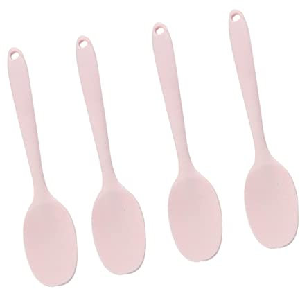 BESTonZON 4 Piezas Cuchara De Bebé Alimentador Cuchara De Sopa Cuchara De Silicona Cuchara De Muddler Cuchara De Utensilio Cucharas Para Servir Comida Cuchara De Fideos De Silicona Vajilla