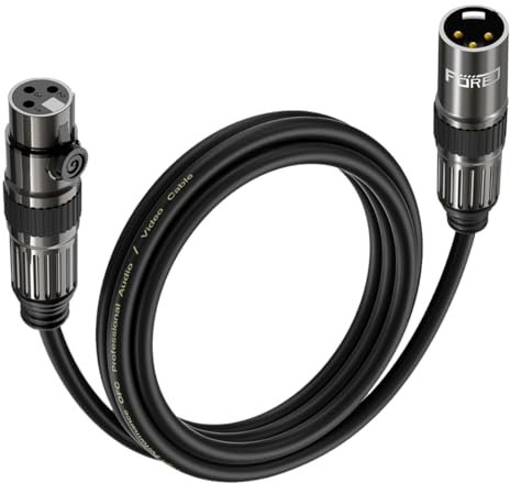 FORE Mikrofonkabel XLR Stecker auf XLR Busche Kabel 1m 1-Stück