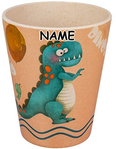alles-meine.de GmbH Geschirr Artikelwahl Trinkbecher/Zahnputzbecher/Malbecher - Becher - Dinosaurier - inkl. Name - 280 ml - mehrweg - BPA frei - Tasse Kindertasse - Trin..