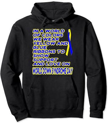 Support & Love: Blaue und gelbe Bänder - Down-Syndrom Pullover Hoodie
