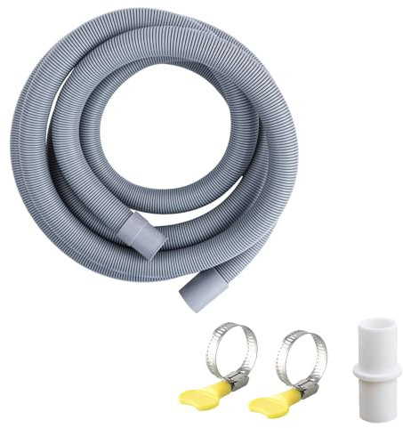 Universal Washing Machine Hose Extension Dishwasher Hose Washing Machine Drain Hose Adapter Kit with Drain Hose Connector and 2 Hose Clips for Washing Machine (3m, Casual, 4, 1)