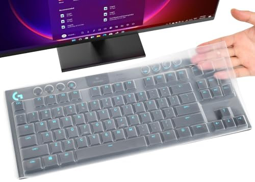 Funda de teclado para teclado mecánico RGB inalámbrico G915 TKL Tenkeyless Lightspeed, G915 TKL, protector de teclado de silicona, transparente