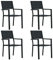 Bulliing Gartenstühle 4 STK. Schwarz HDPE Holz-Optik Outdoor Chair Hochlehner Gartenstuhl Klappstuhl Aus Holz