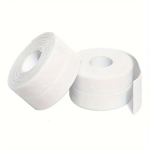 Yuexitech 2 Rouleaux Joint Silicone Blanc Salle De Bain, Joint Baignoire Autocollant, Joint Plan De Travail Cuisine, Joint Adhesif Anti-moisissure Pour Salle De Bain Toilettes évier, 38mmx3.2m