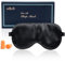 Viedouce Schlafmaske Seide Augenmaske Geschenkbox,100% Hautfreundlich Seide Schlafmaske Frauen und Herren, Angenehme Schlafmaske,Ideal für Schlaf zu Hause und Auf Reisen (Schwarz)