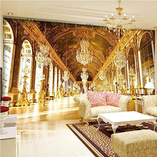 Papier peint photo de luxe Palais Hôtel Lobby Décoration luxueuse et raffinée pour chambre d'enfant 250 x 175 cm
