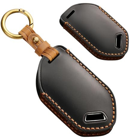Ysbxitu für Kia Autoschlüssel Hülle -Leder-Schlüsselbox keyless go schutz Passt für Kia Telluride EV9 Picanto GT Line Sorento Sportage Carnival KX3 Seltos KX5 New K5 Smart Key Shell 6 Tasten-Schwarz