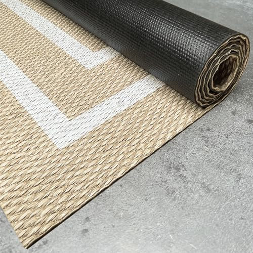 STORESDECO In & Outdoor Teppich 120 x 180cm - Wetterfeste Teppiche für Balkon & Terrasse - Waschbarer Küchenteppich & Läufer für Flur Wohnzimmer Esszimmer mit Rutschfester Unterseite - Made in Europe