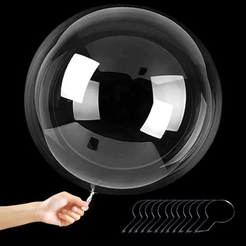 16 Stück Bobo Klar Luftballons,24 Zoll Bobo Ballons zum Befüllen Runde Transparente Bobo Bubble Ballons Wiederverwendbare für Hochzeit Geburtstag Weihnachtsfeier Dekoration