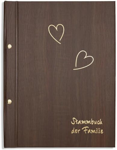 A4 Stammbuch Standesamt Lesk Holz Braun Familienstammbuch Hochzeit incl. 11 Stammbuchhüllen