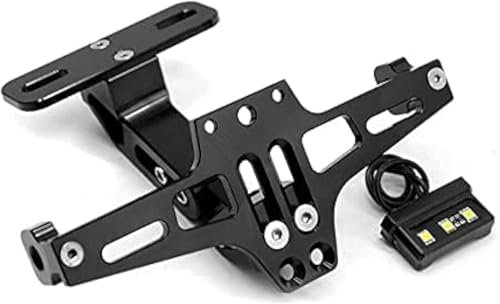 MXQCLSA Motorrad Kennzeichenhalter, für Kawasaki Vulcan S 650 VN650 Einstellbarer Winkel Motorrad kennzeichenhalterung mit Kennzeichenbeleuchtung Kompatibel