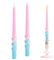 Ovaletta 2 Stück Stabkerzen Gedreht, Spitzkerzen Spiralförmig, Rose Blau Farbverlauf Kerzen, Kerzen Gedreht, Lange Kerzen, Valentinstag Kerzen, Höhe 25 cm, Durchmesser 2,2 cm