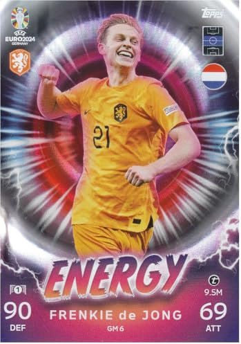 Frenkie de Jong t 9.5M Mittelfeld Niederlande Topps Energy Euro 2024 Fußball Sammelkarte GM 6