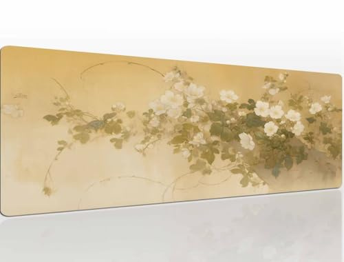 Tappetino Mouse Bianco 1400x800x4 mm Tappetino Gaming Mousepad xxl Tappetino Scrivania Grande Base in Gomma Antiscivolo Copri Scrivania Tappetino da Gaming con Bordi Cuciti Tappetino pc Tastiera A1471