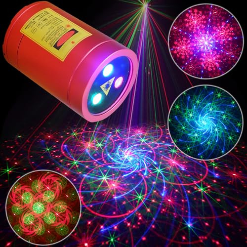 Mini Party Light Show LED Projector RGB 40 Patterns Sound Activated Portable Lighting for Party Dance Christmas Xmas Outdoor Camping Holiday Festival Gift Travel Family Party Disco DJ Music Show