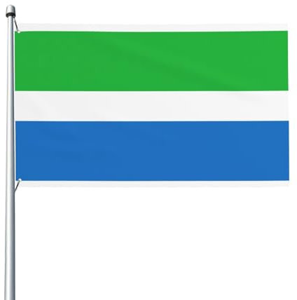 Bandera de Sierra Leona, bandera de casa de un lado, decoración de verano y primavera, 36 x 60 pulgadas