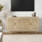 HULALA HOME TV Cabinet Stand Wooden Entertainment Center with Shelf for Living Room, Bedroom, Acorn